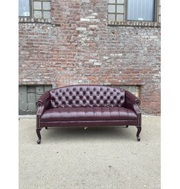 Queen Ann Style Poly Traditional Dark Cherry 3 Seater