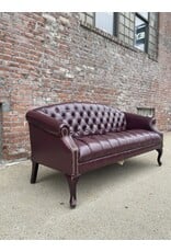 Queen Ann Style Poly Traditional Dark Cherry 3 Seater