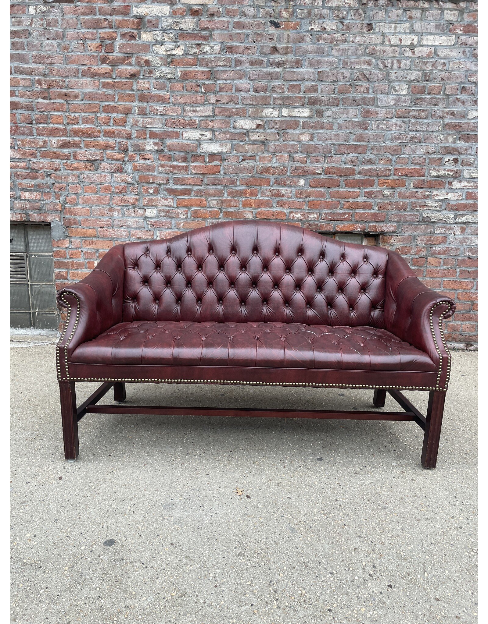 High Point Dark Cherry Poly Two Seater Loveseat