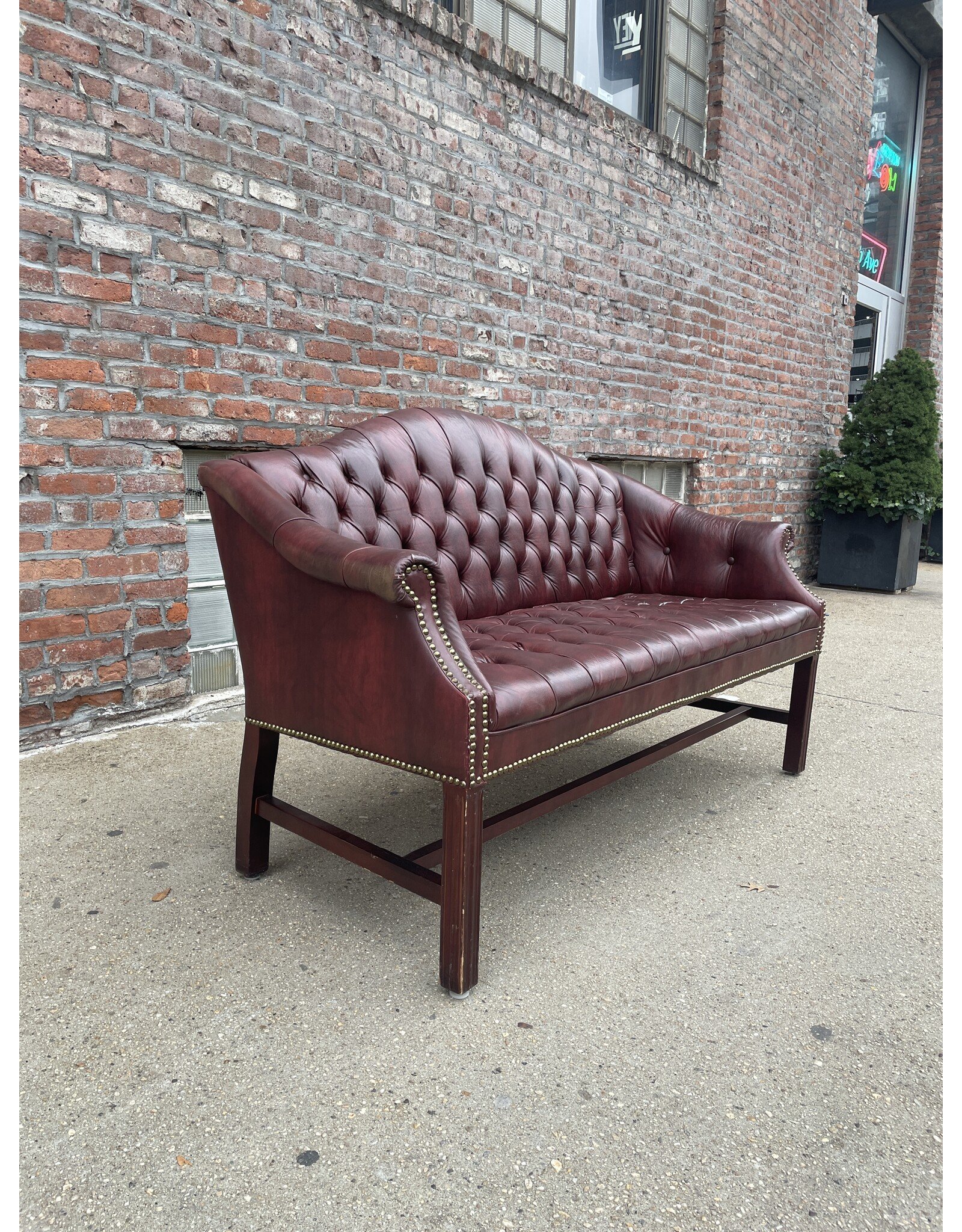 High Point Dark Cherry Poly Two Seater Loveseat
