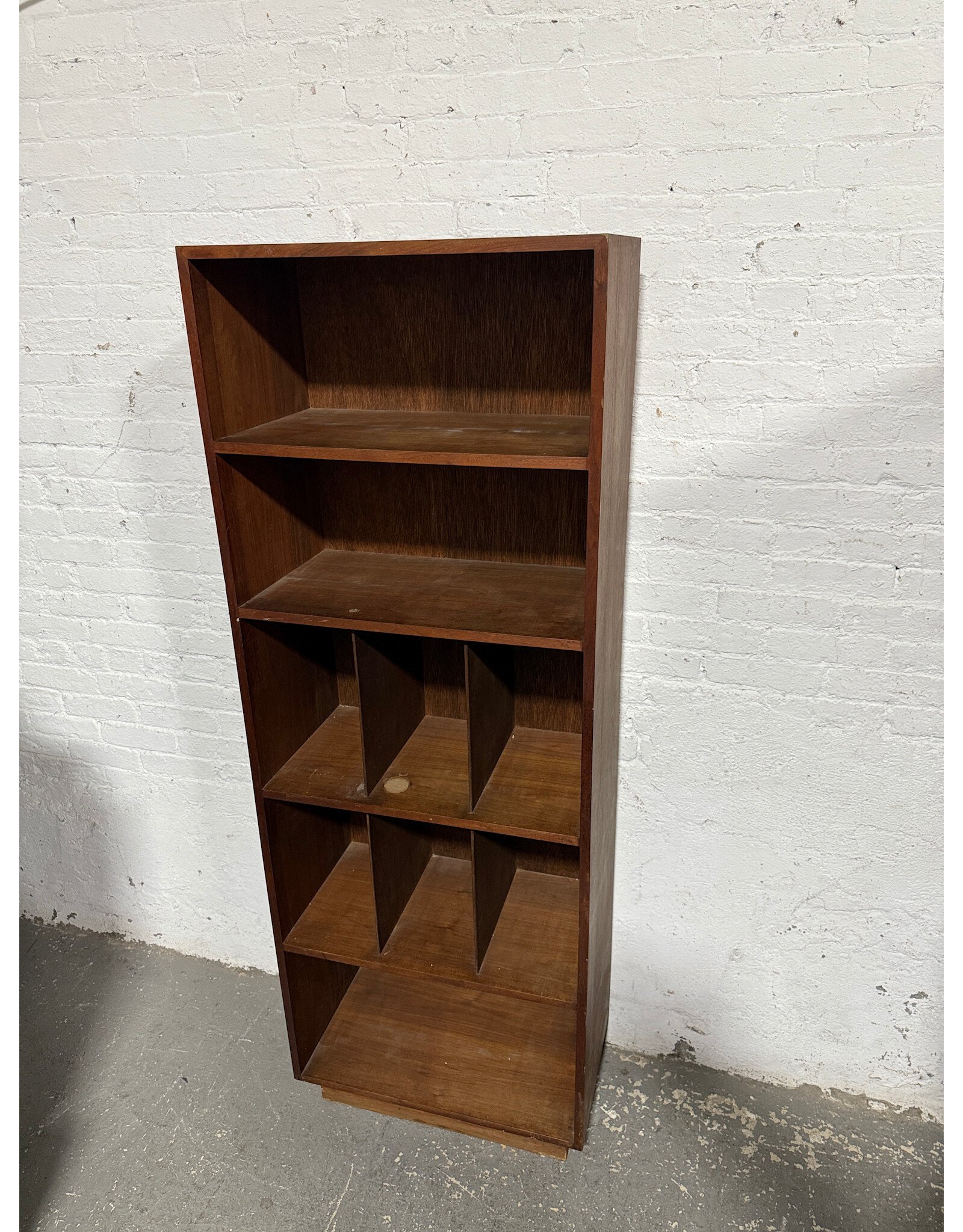 Mid-Century Walnut Hardwood Bookshelf