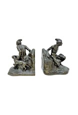 Pair Bronze Figural Bookends