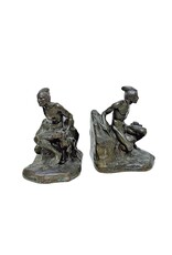 Pair Bronze Figural Bookends