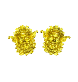 Pair 18th/19th c. Gilt Maskhead Plaques