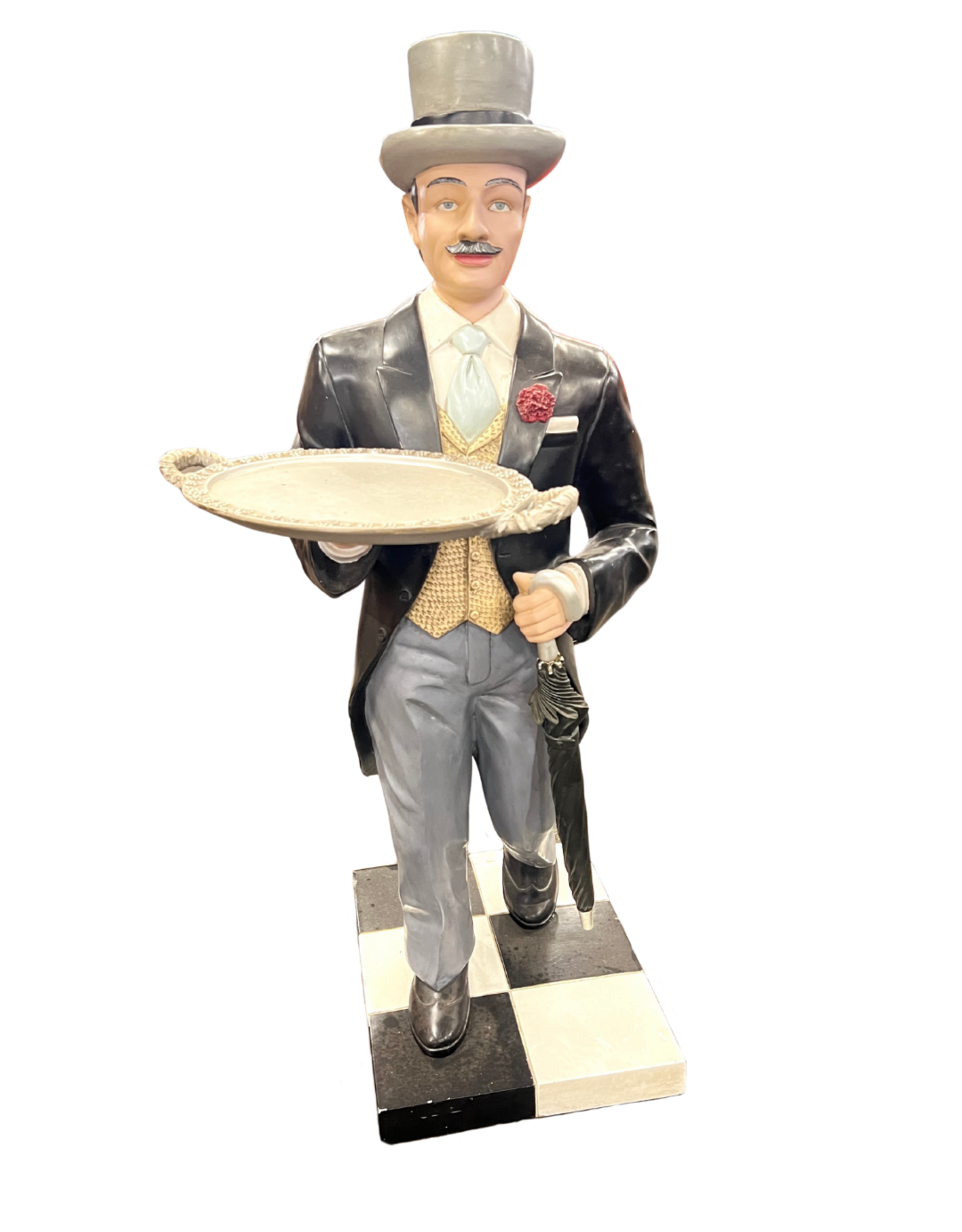 Whimsical Standing Butler with Tray Side Table