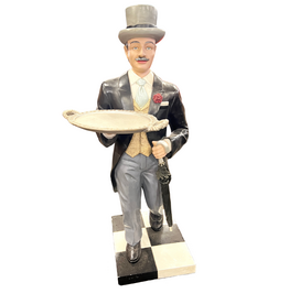 Whimsical Standing Butler with Tray Side Table