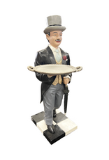 Whimsical Standing Butler with Tray Side Table