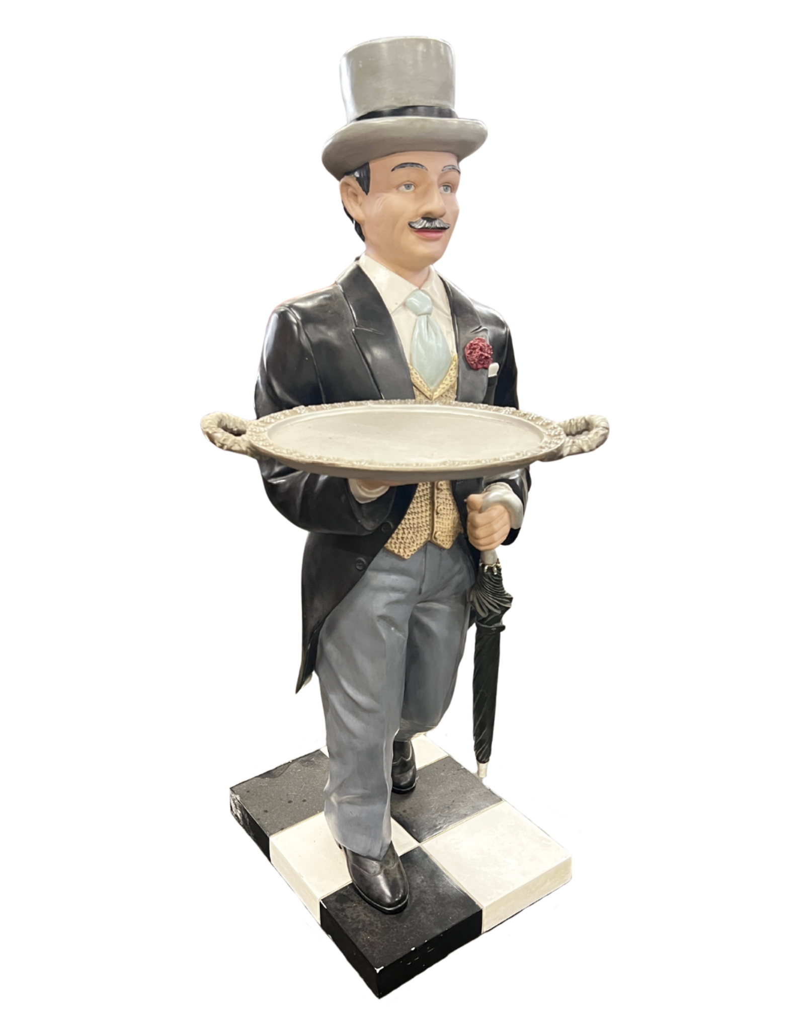 Whimsical Standing Butler with Tray Side Table