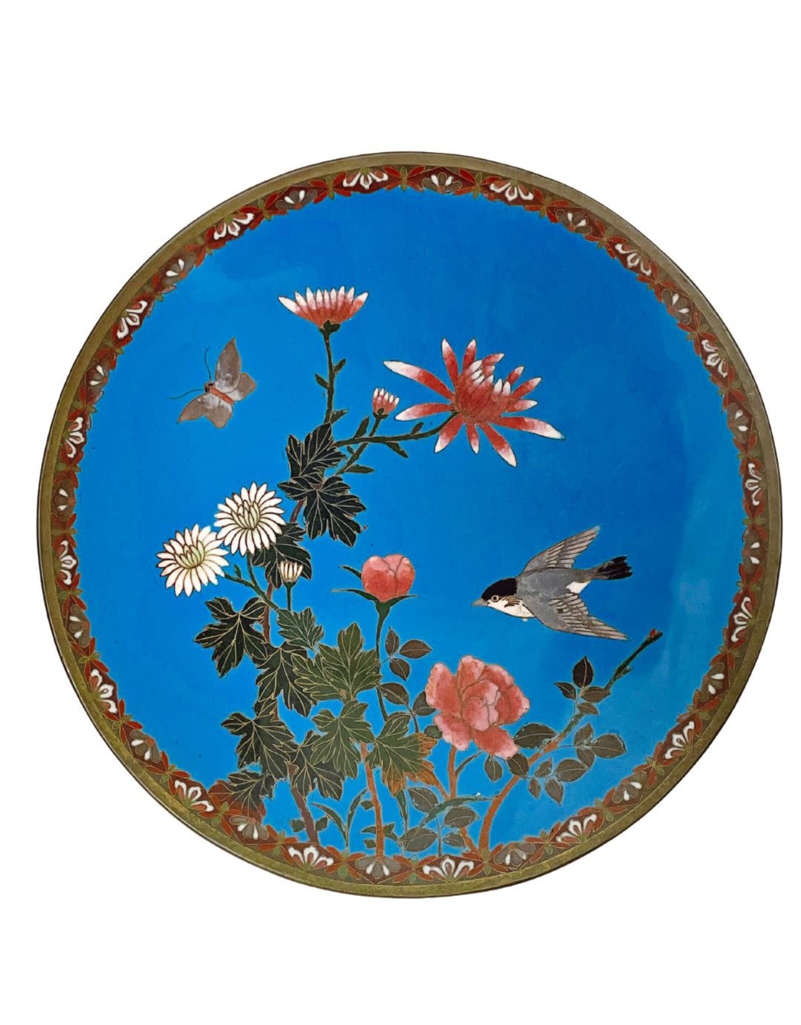 Antique Chinese Cloisonne Small Charger