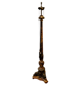 Art Deco / Spanish Revival Polychromed Carved Floor Lamp