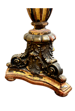 Art Deco / Spanish Revival Polychromed Carved Floor Lamp