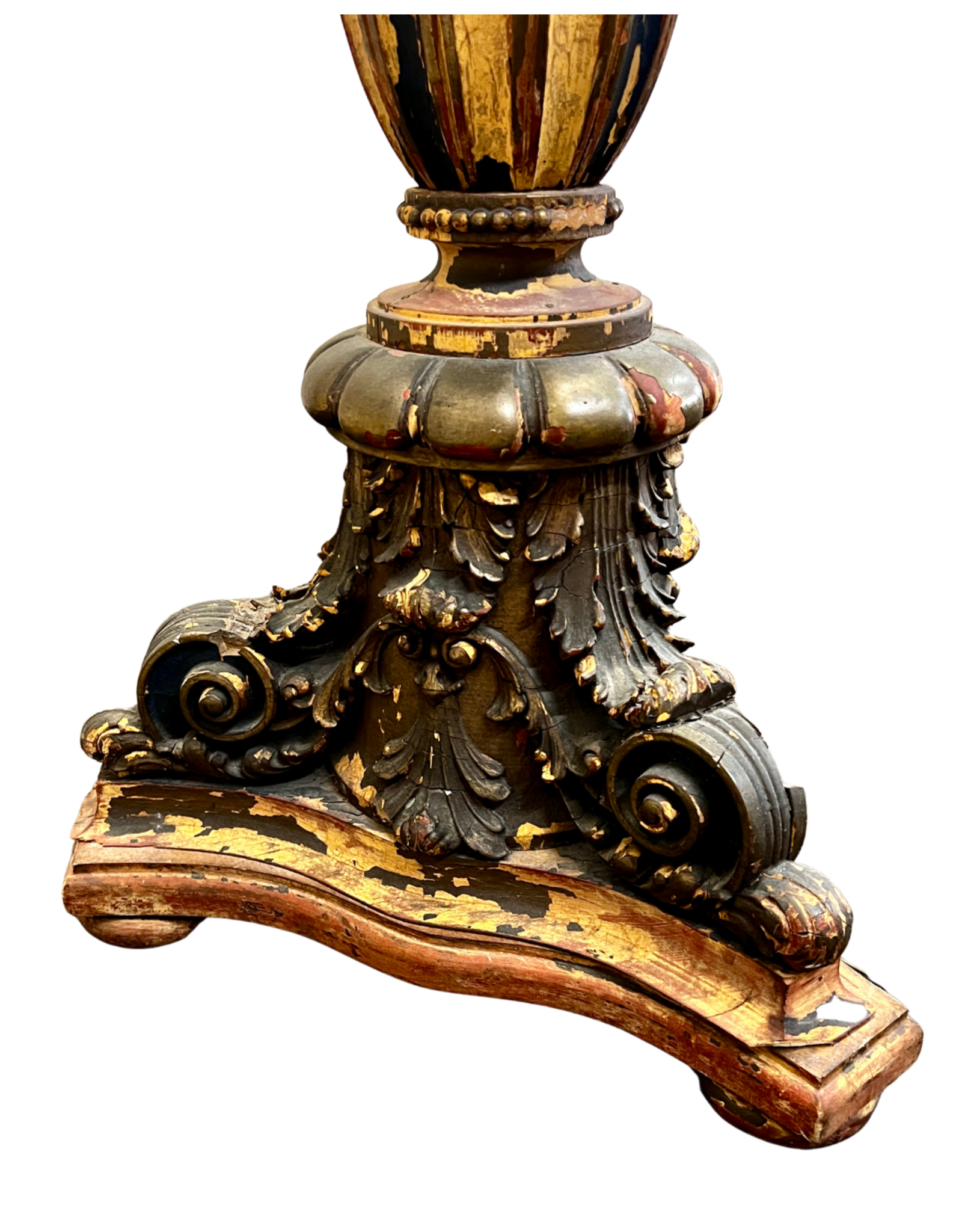 Art Deco / Spanish Revival Polychromed Carved Floor Lamp