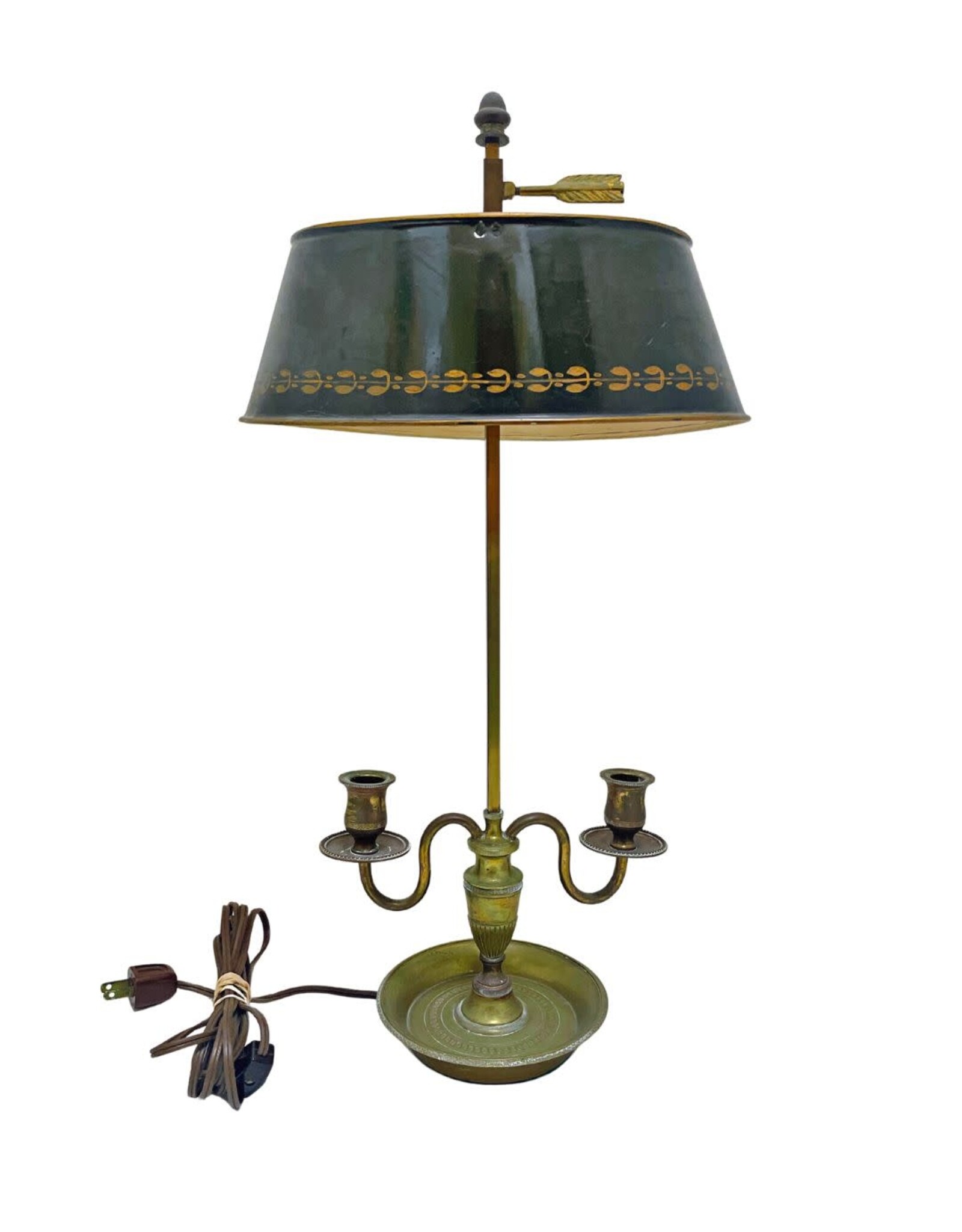 Directoire-style Bouillotte Lamp with Tôle Shade