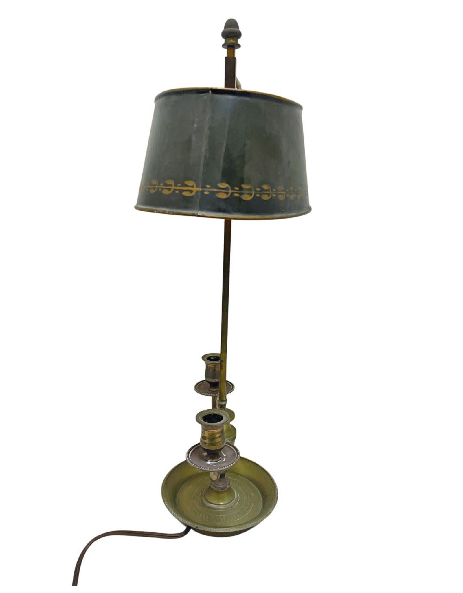 Directoire-style Bouillotte Lamp with Tôle Shade