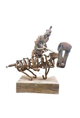 Brutalist Found Object Sculpture of Don Quixote on Stand