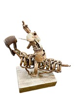 Brutalist Found Object Sculpture of Don Quixote on Stand