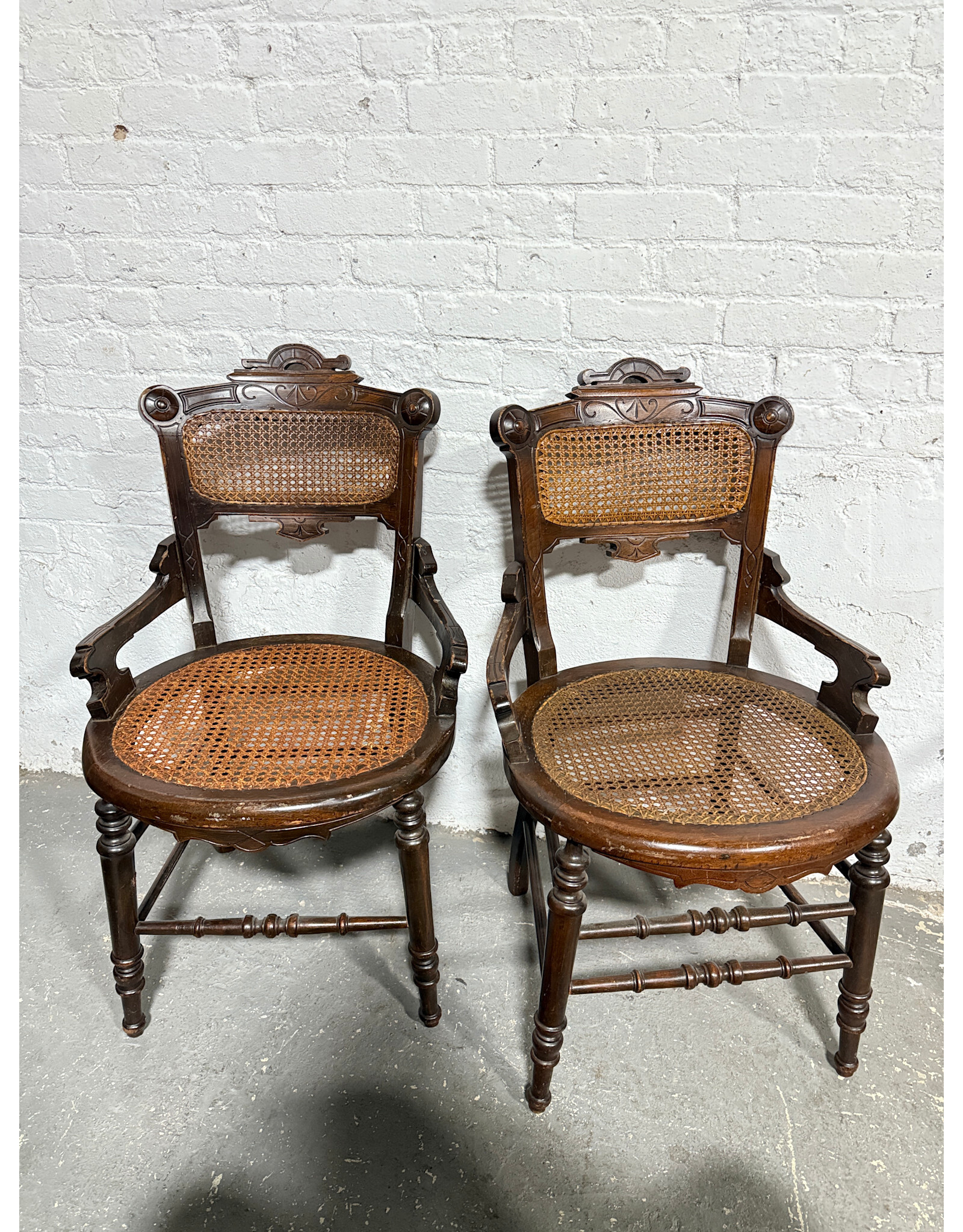 Victorian Style Walnut & Cane Dining Chair