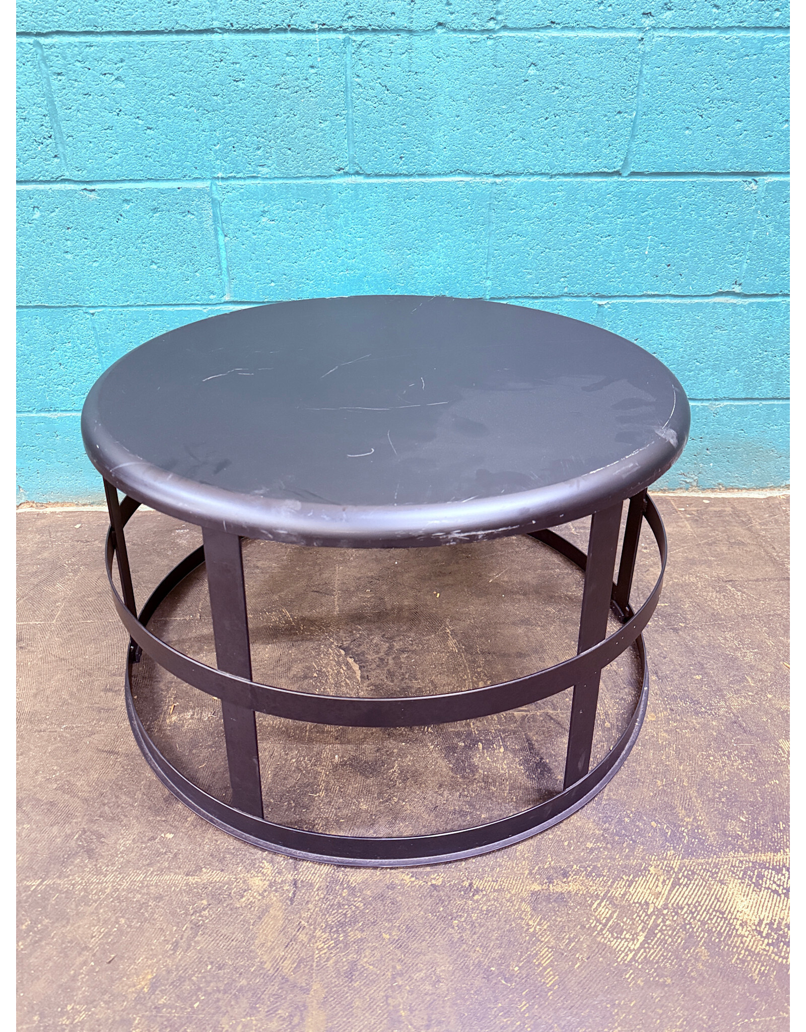 Round Black Metal Coffee Table