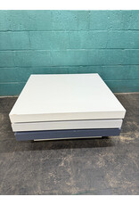 Modern Swivel Coffee Table With A Glossy White & Gray Finish