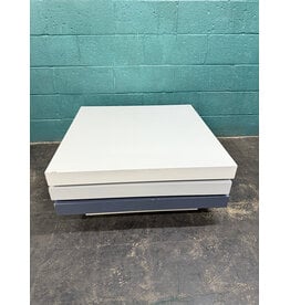 Modern Swivel Coffee Table With A Glossy White & Gray Finish