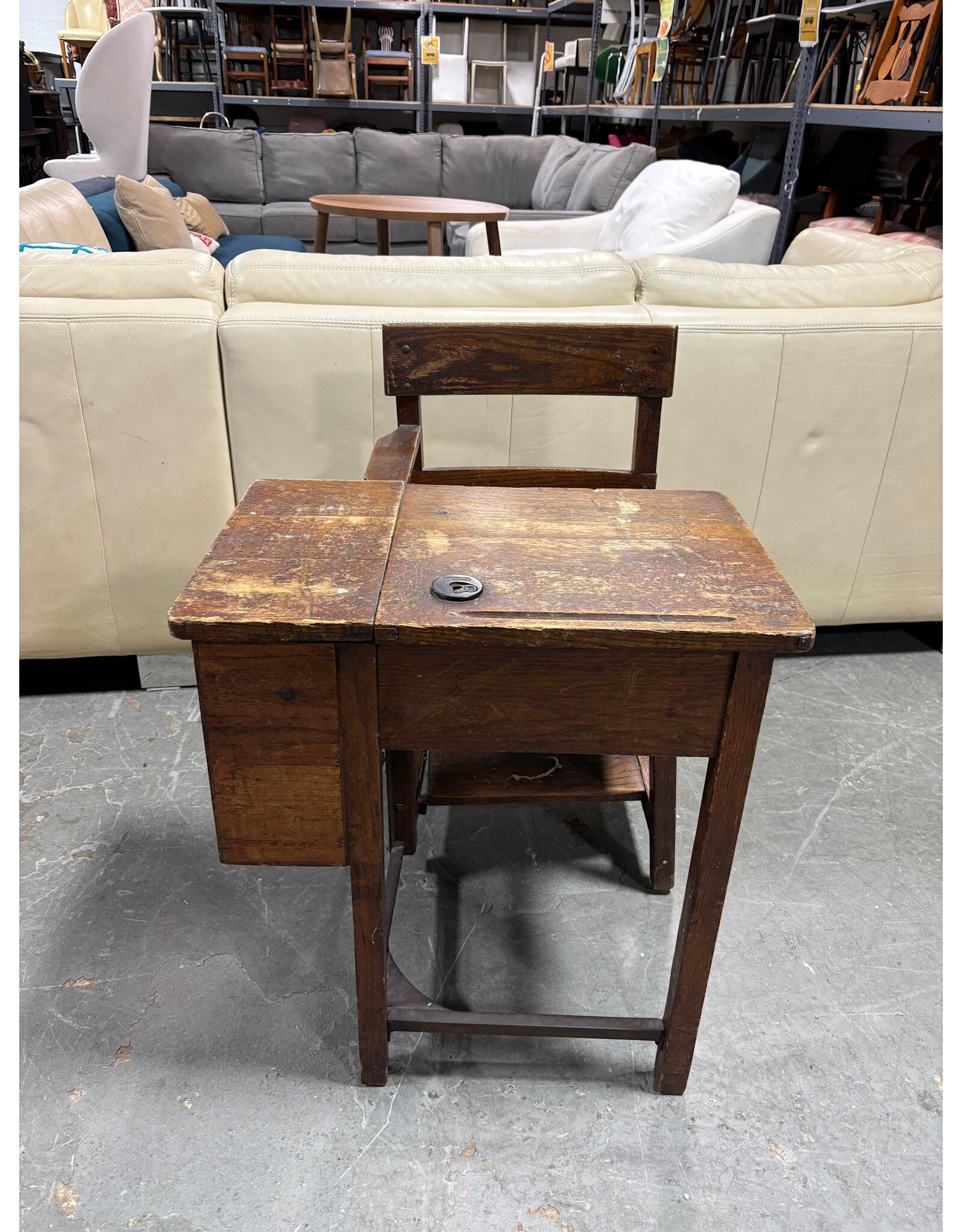 Antique Old School Desk
