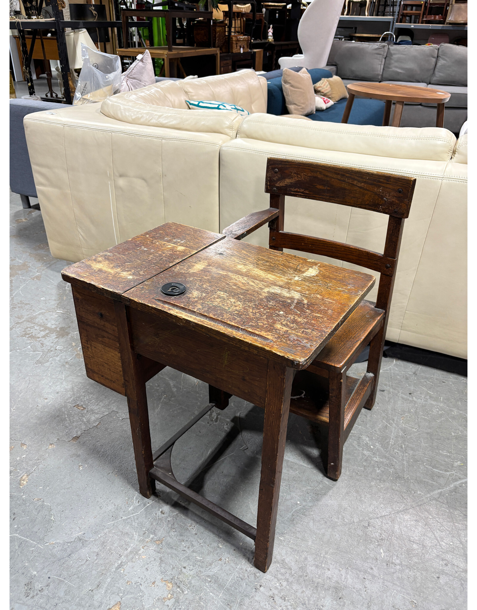 Antique Old School Desk