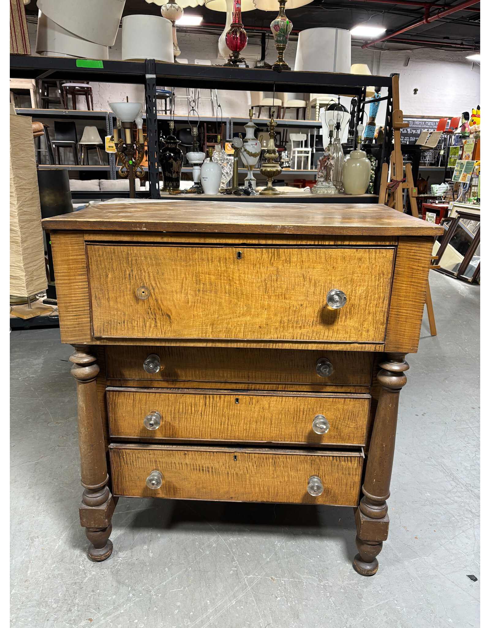 Tiger Maple Chest Of Drawers