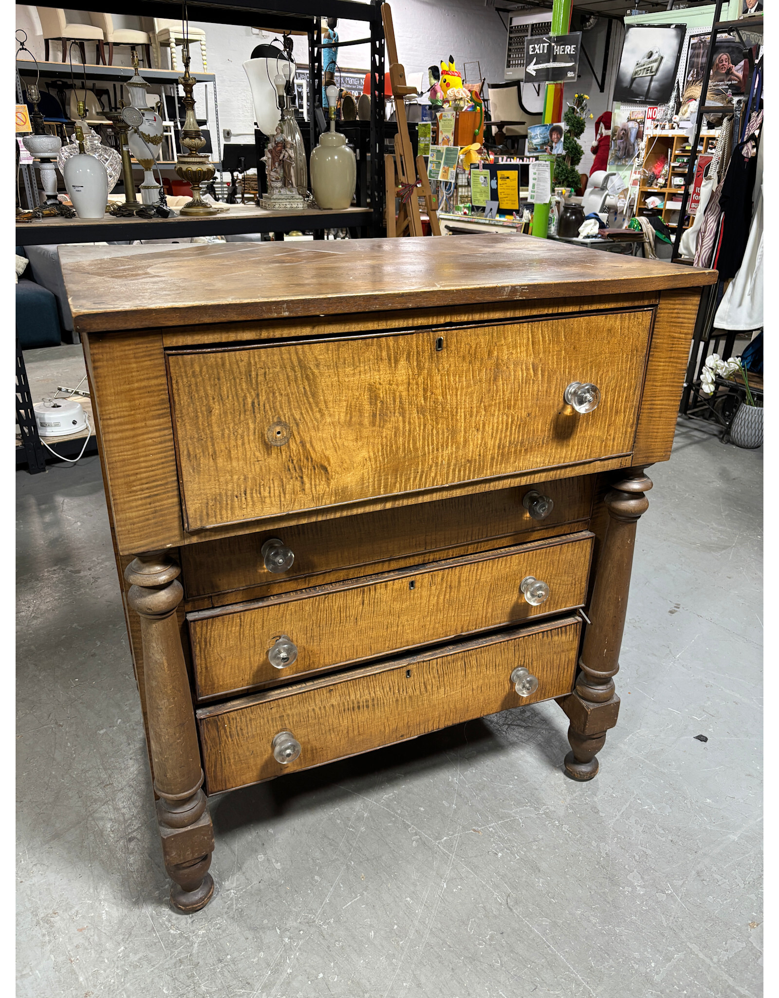 Tiger Maple Chest Of Drawers