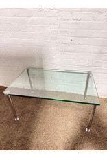 Modern Glass&Chrome Rectangular Coffee Table
