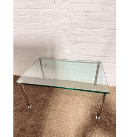 Modern Glass&Chrome Rectangular Coffee Table