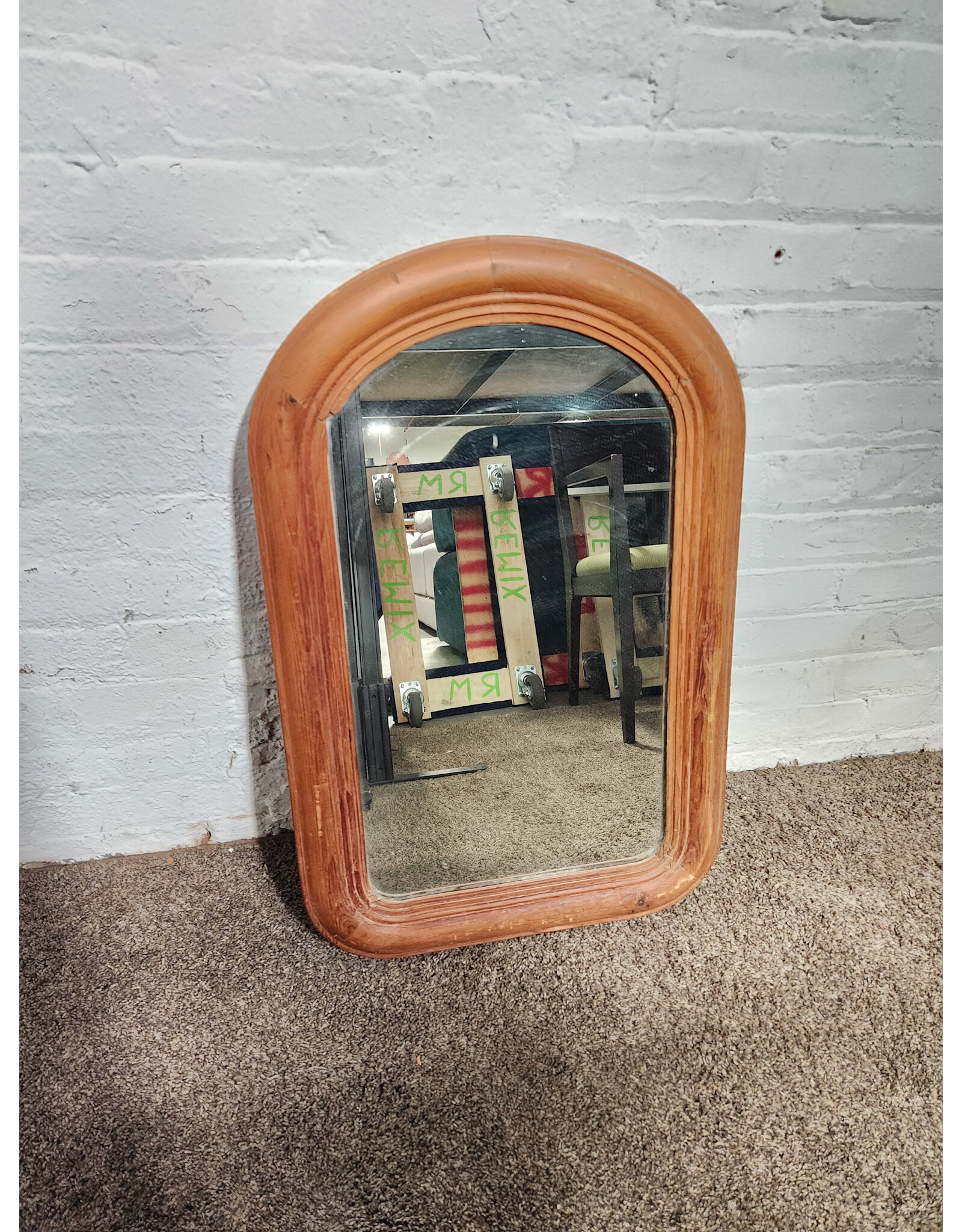 Wooden Arched Hanging Mirror