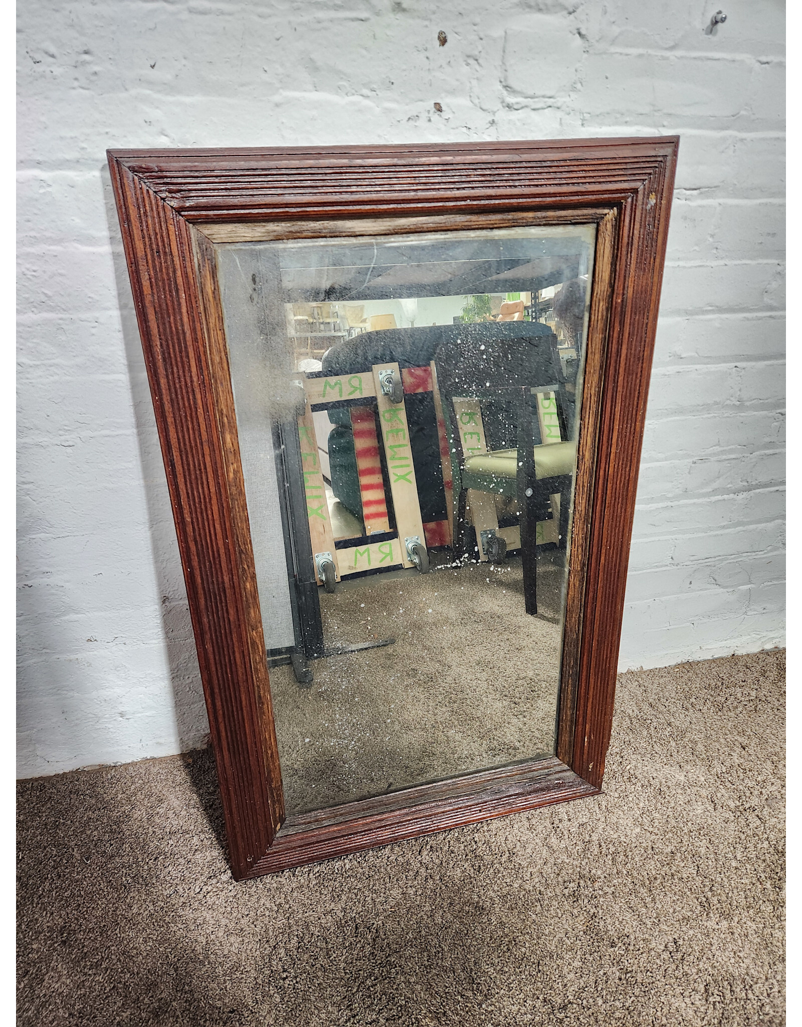 Antique Wooden Hanging Mirror