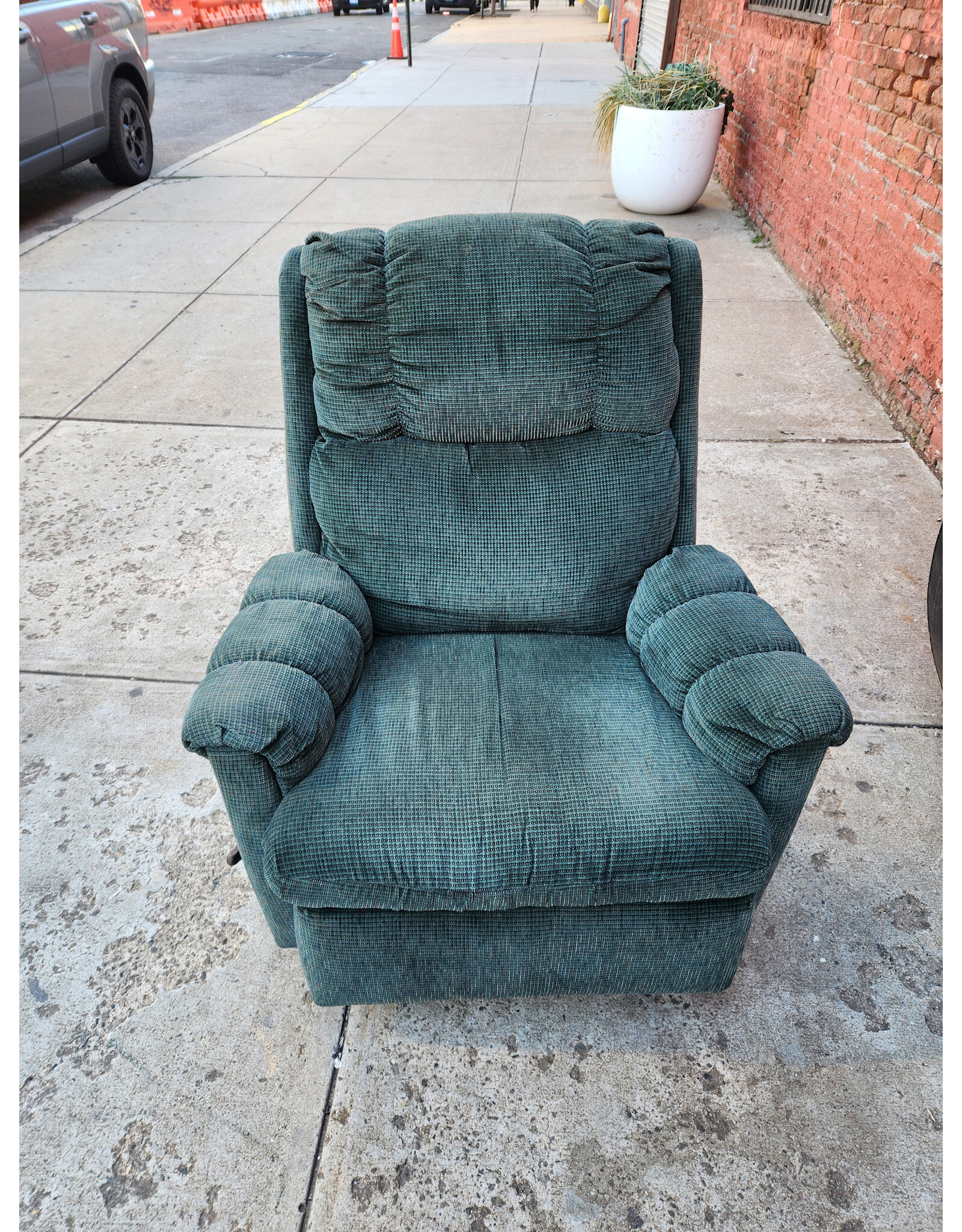 Vintage Green Upholstered Recliner