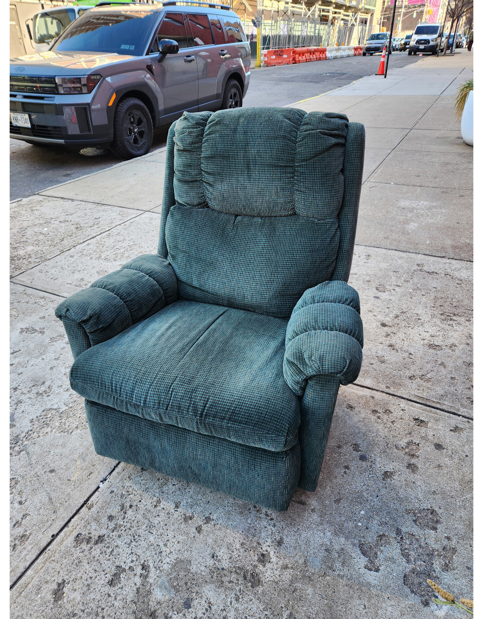Vintage Green Upholstered Recliner