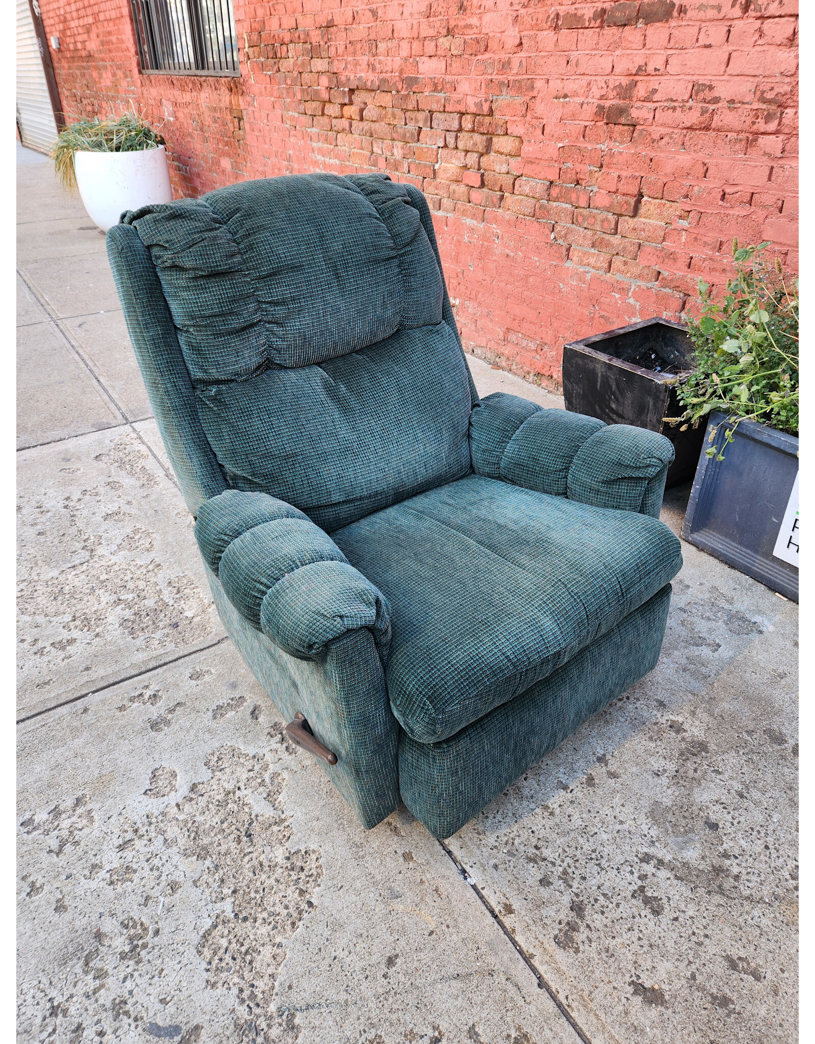Vintage Green Upholstered Recliner