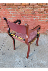 Red Hand Painted Regency Style Accent Chair