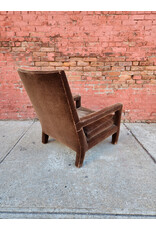 MCM Parsons Style Brown Mohair Upholstered Lounge Chair