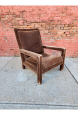 MCM Parsons Style Brown Mohair Upholstered Lounge Chair
