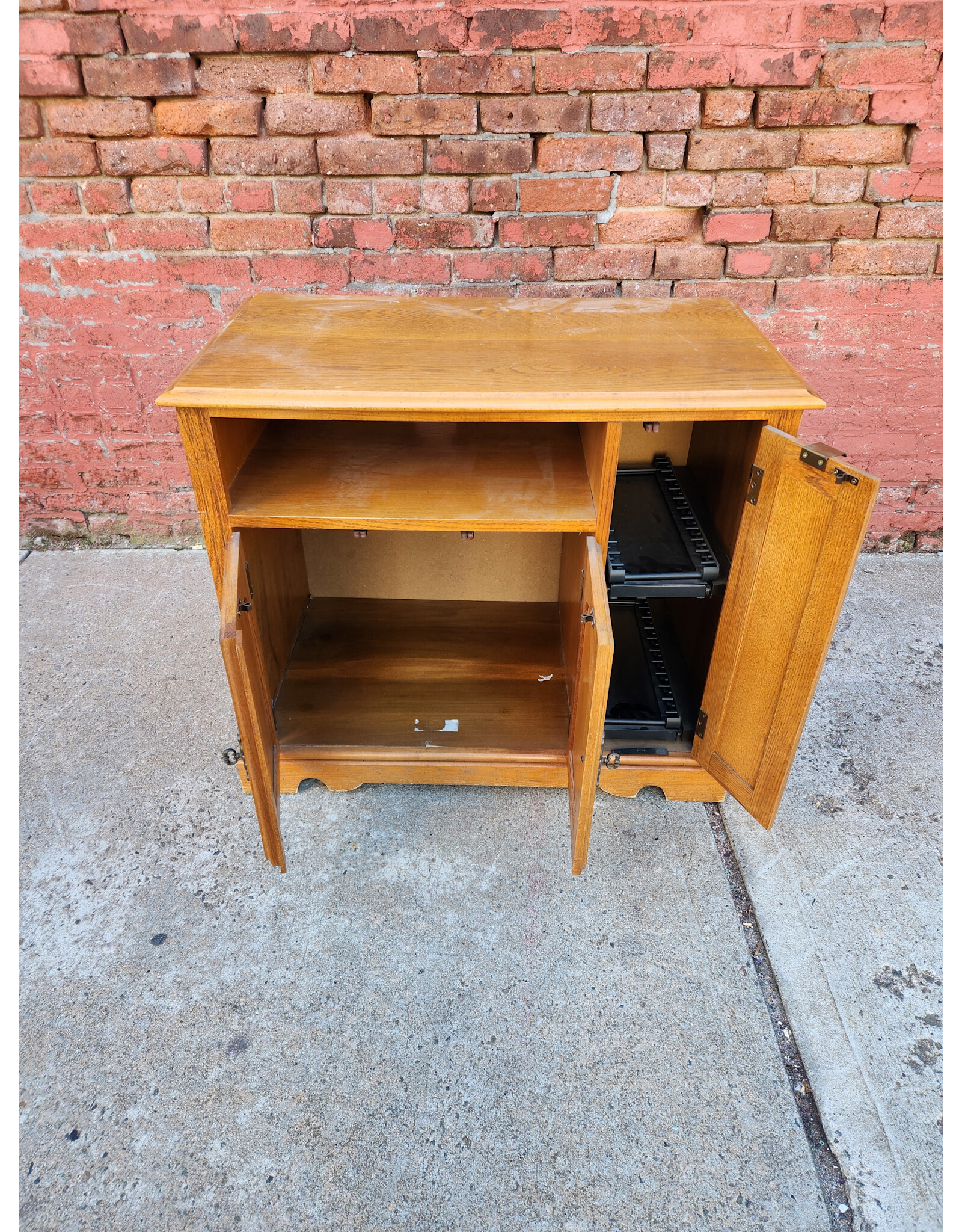 Wooden Media Storage Cabinet