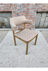 MCM Gold Painted Base Upholstered Side Chair