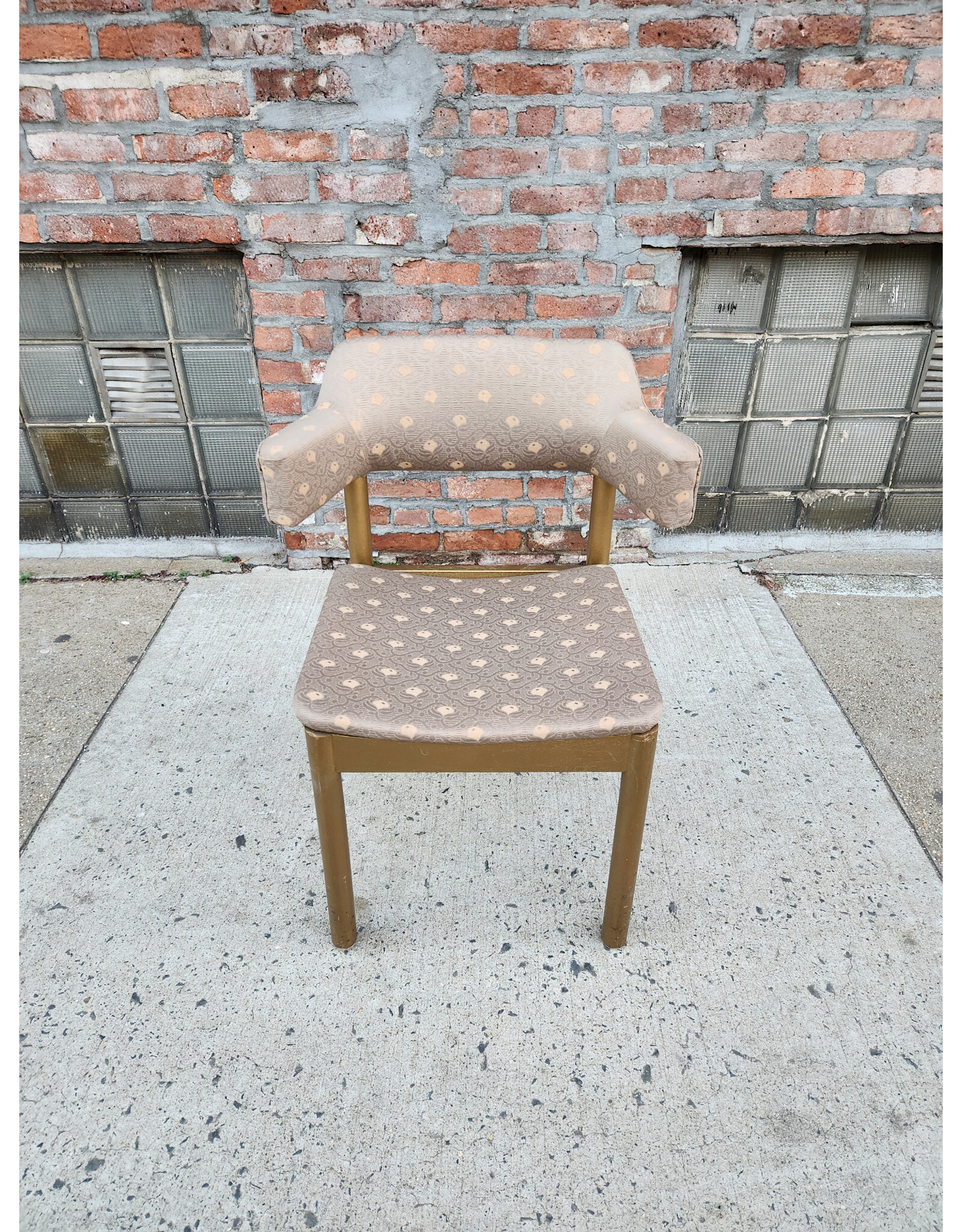 MCM Gold Painted Base Upholstered Side Chair