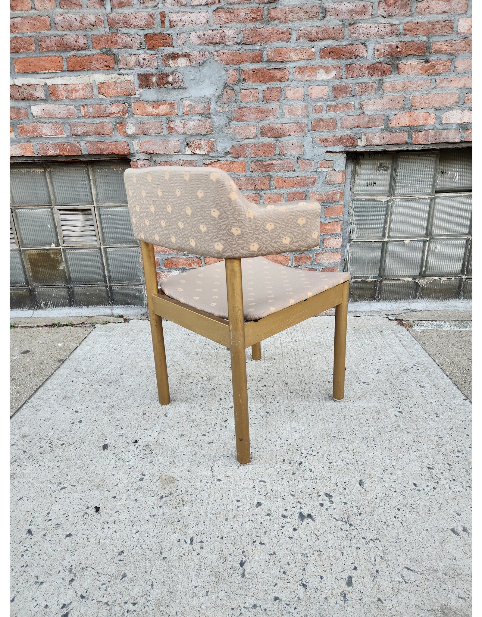 MCM Gold Painted Base Upholstered Side Chair