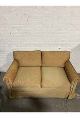 Golden Patterned Fabric Loveseat