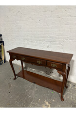 Bassett Cherry Queen Anne 2 Tier Serpentine Console Table