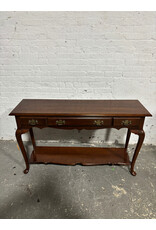 Bassett Cherry Queen Anne 2 Tier Serpentine Console Table