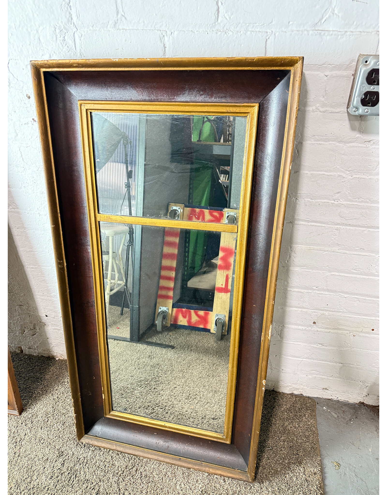 American Gilt & Mahogany Pier Mirror