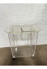 Bent Lucite Rolling Multi-Purpose Cart