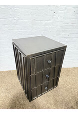Lorenz Nightstand by Made Goods in Patterned Zinc Metal