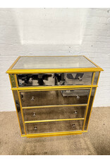 Canterbury Style Painted Mirrored 4-Drawer Chest of Drawer