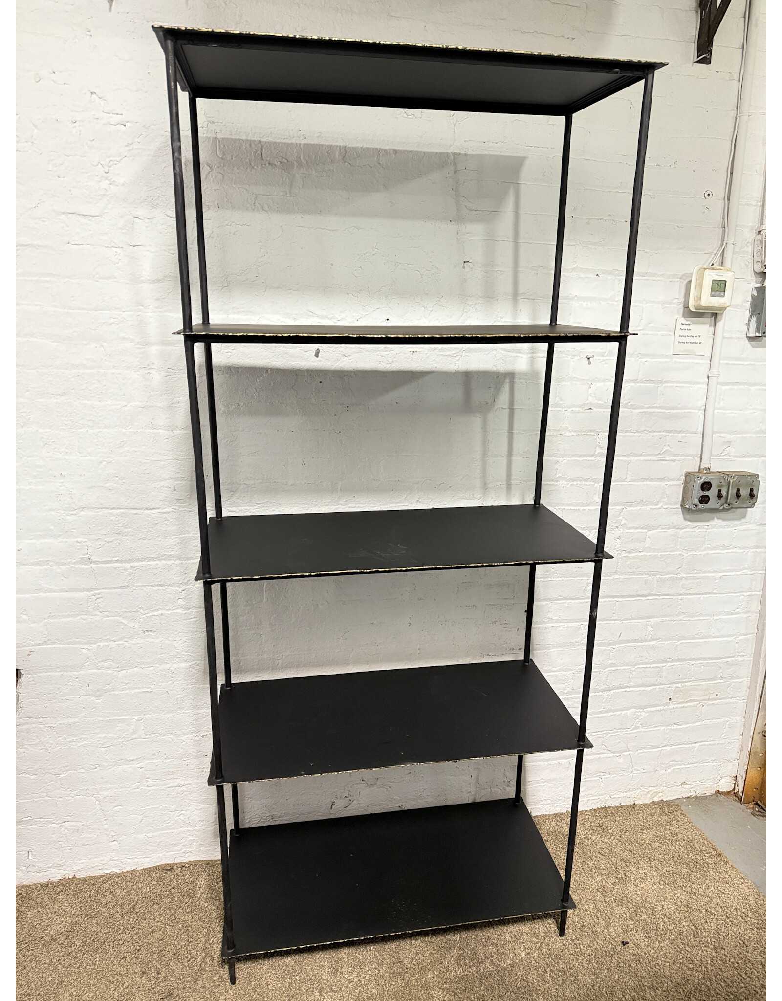 Trula Industrial Iron 4-Shelf Bookcase in that Rubbed Black